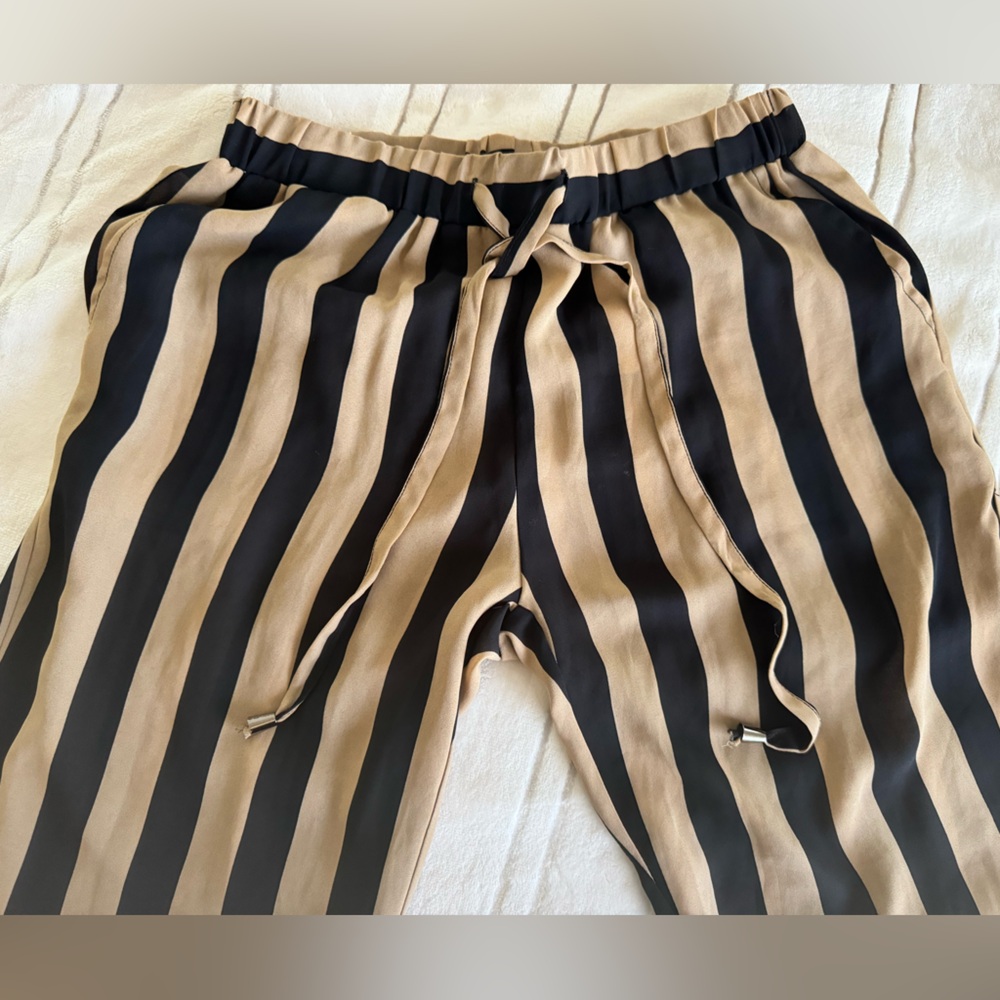 Striped pants bikini cover up